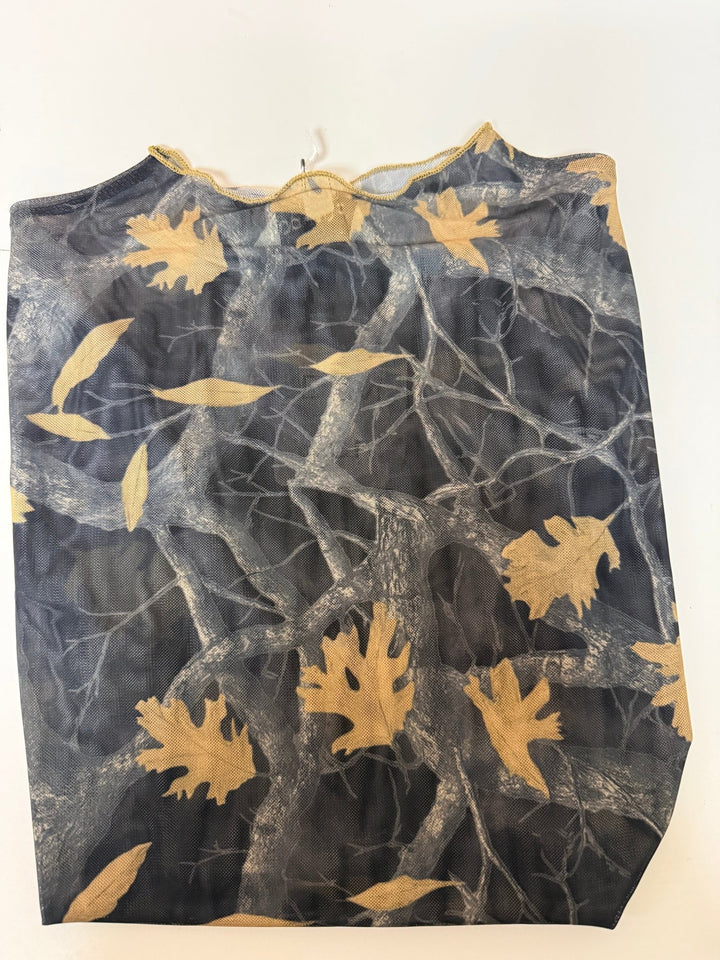 The Autumn Maple Camo Sheer Mesh Long Sleeve Top - Timber &amp; Velvet Boutique