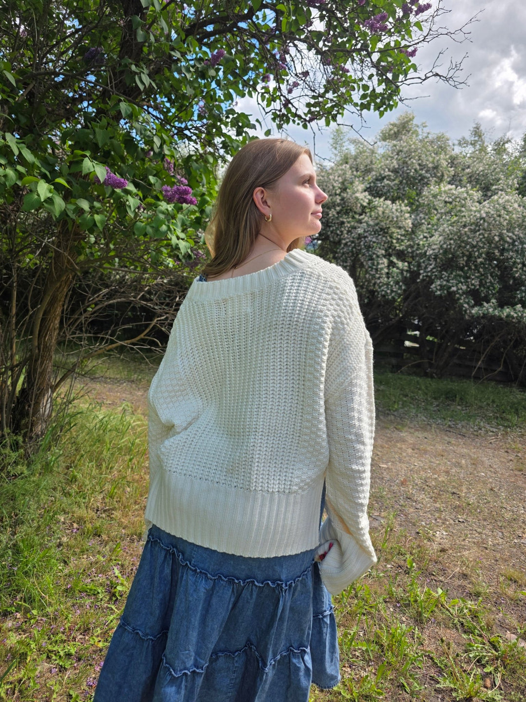 The Avery Relaxed Cropped Knit Button - Up Cardigan - Timber &amp; Velvet Boutique