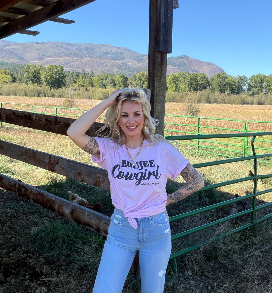 The Boujee Cowgirl Tee - Timber &amp; Velvet Boutique