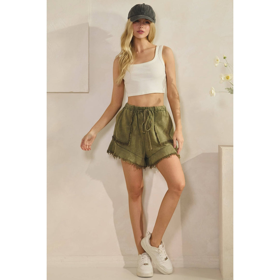 The Claudie Sunset Mineral Wash Frayed Cotton Shorts - Timber &amp; Velvet Boutique