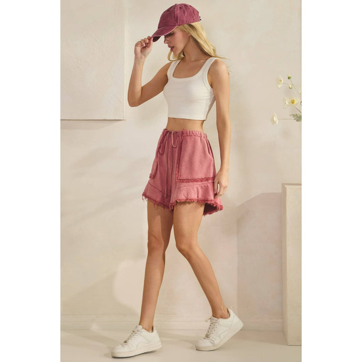 The Claudie Sunset Mineral Wash Frayed Cotton Shorts - Timber &amp; Velvet Boutique