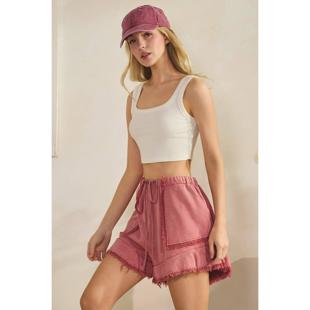 The Claudie Sunset Mineral Wash Frayed Cotton Shorts - Timber &amp; Velvet Boutique