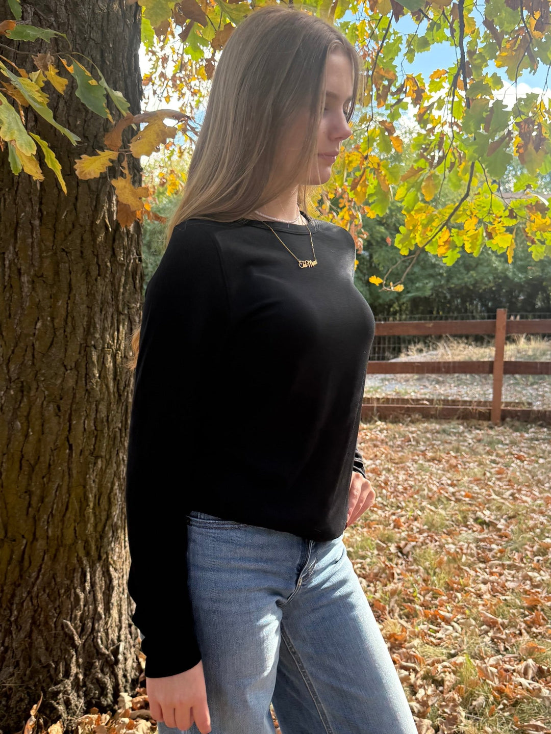 The Coraline Premium Relaxed Long Sleeve | Ultra-Soft Black Essential - Timber &amp; Velvet Boutique