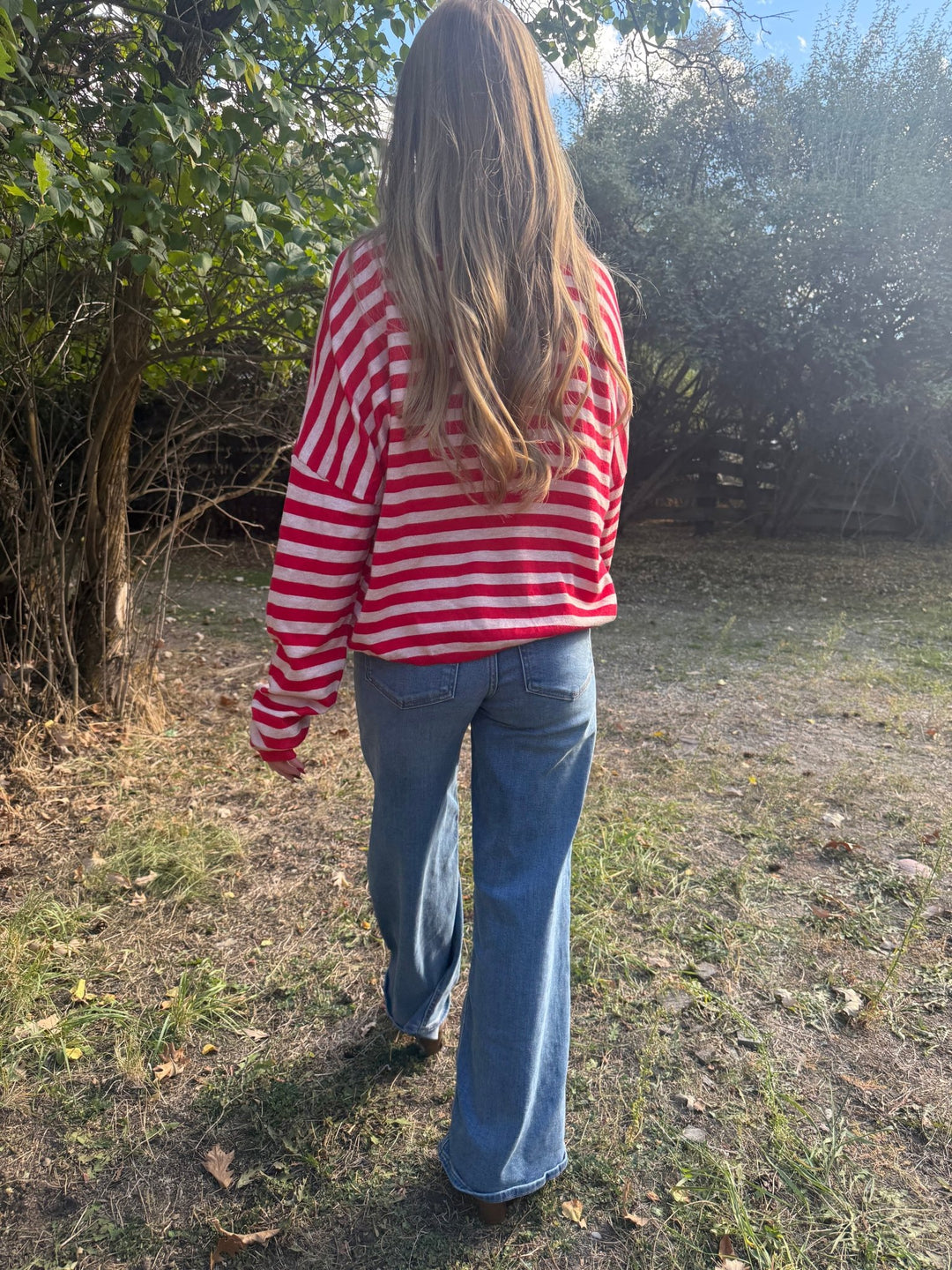 The Cordeliah Red &amp; Pink Striped Relaxed Knit Cardigan - Timber &amp; Velvet Boutique