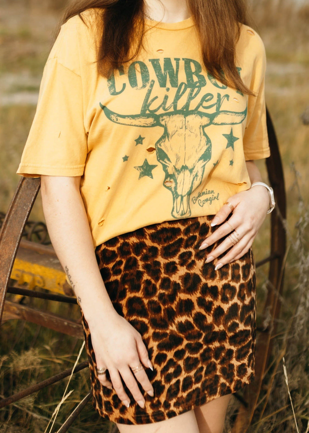 The Cowboy Killer Distressed Tee - Timber &amp; Velvet Boutique