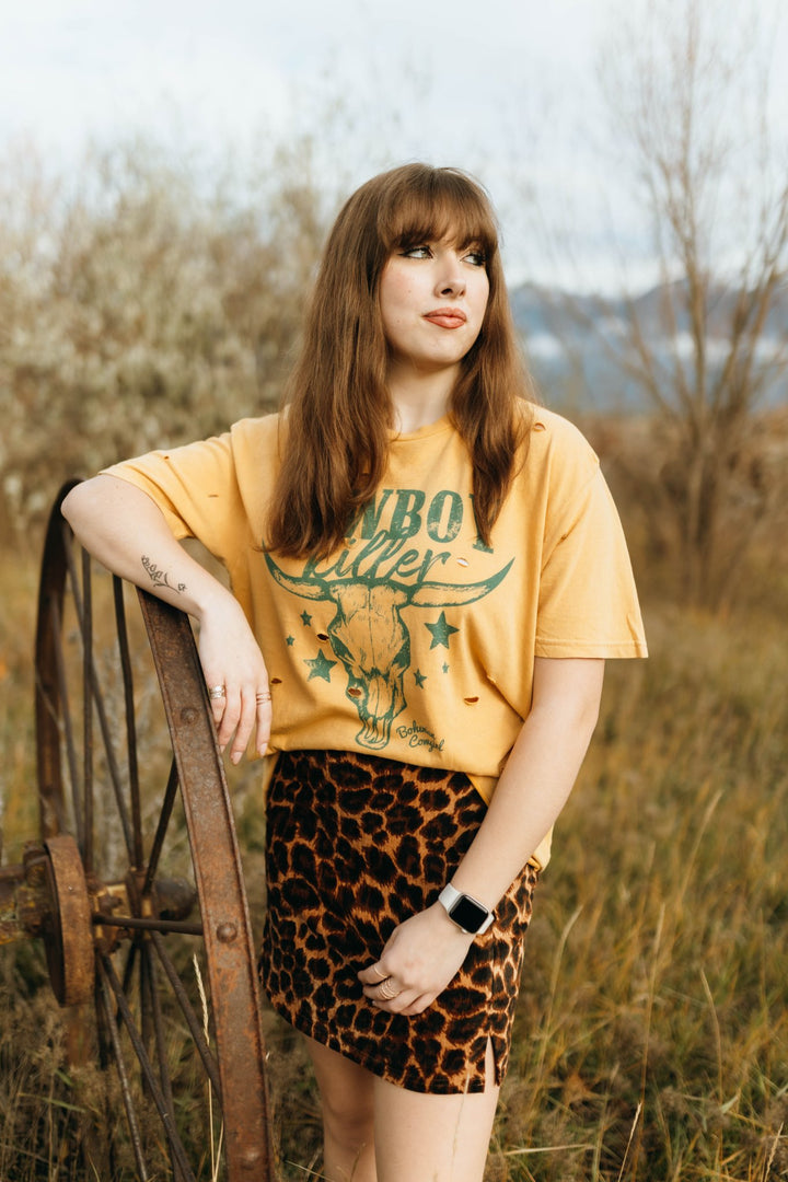 The Cowboy Killer Distressed Tee - Timber &amp; Velvet Boutique