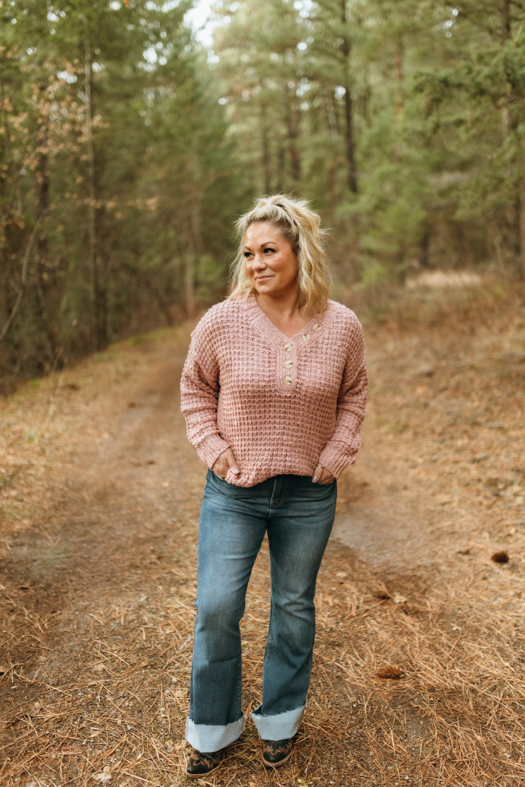 The Darling Button Sweater - Timber &amp; Velvet Boutique