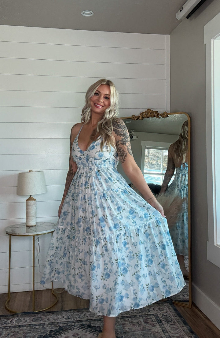 The Delilah Ruffle Midi Dress - Timber &amp; Velvet Boutique