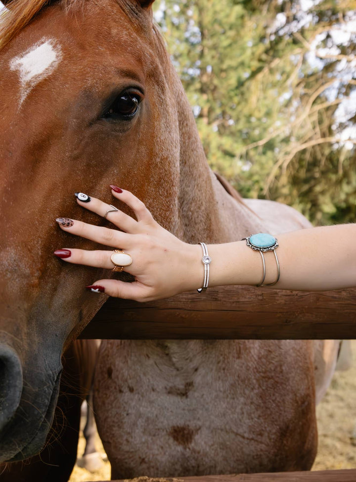 The Dottie Silver Rhinestone Bangle - Timber &amp; Velvet Boutique