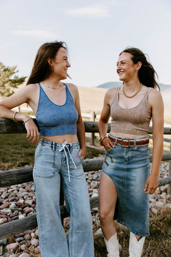 The Drift Ribbed Bralette Tank - Timber &amp; Velvet Boutique