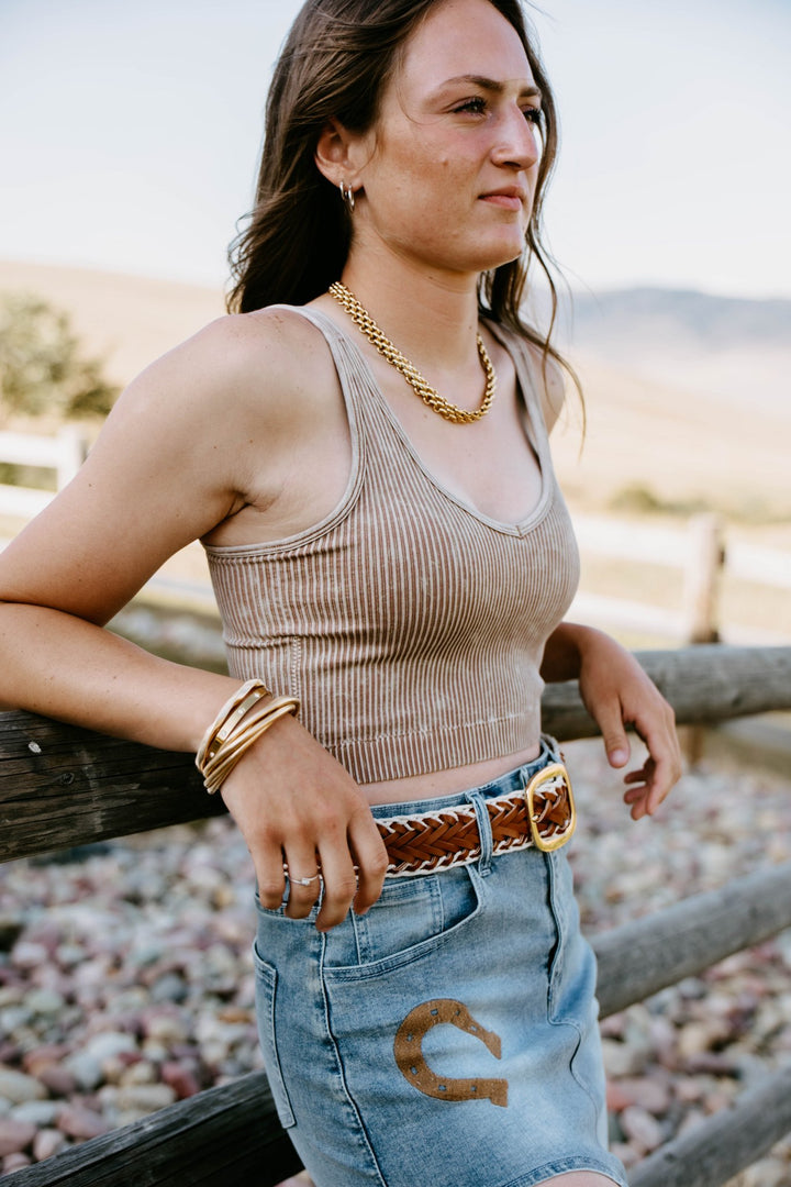 The Drift Ribbed Bralette Tank - Timber &amp; Velvet Boutique