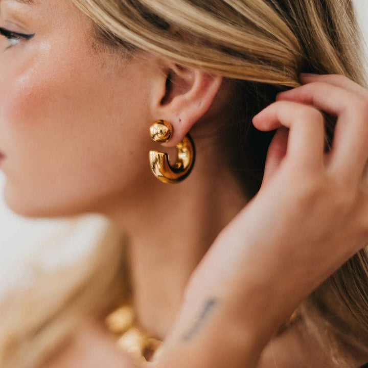 The Golden Hour Reversible Hoops - Timber &amp; Velvet Boutique