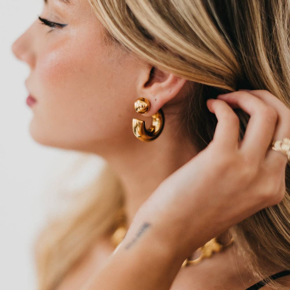 The Golden Hour Reversible Hoops - Timber &amp; Velvet Boutique