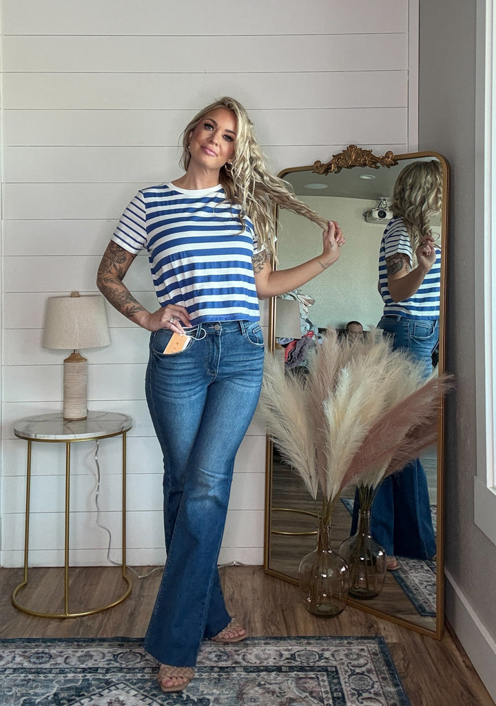 The Harlow High Rise Flare Jean - Timber &amp; Velvet Boutique