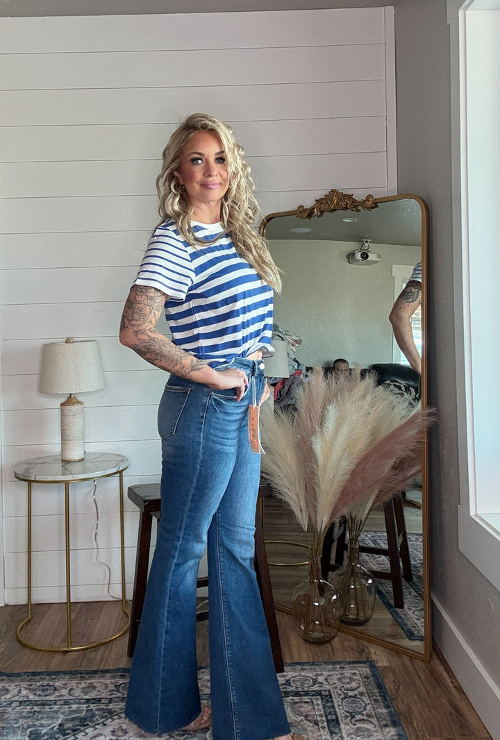 The Harlow High Rise Flare Jean - Timber &amp; Velvet Boutique