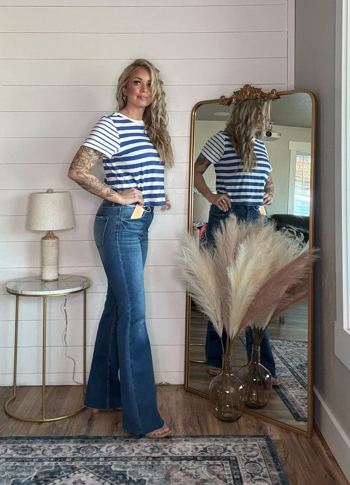 The Harlow High Rise Flare Jean - Timber &amp; Velvet Boutique