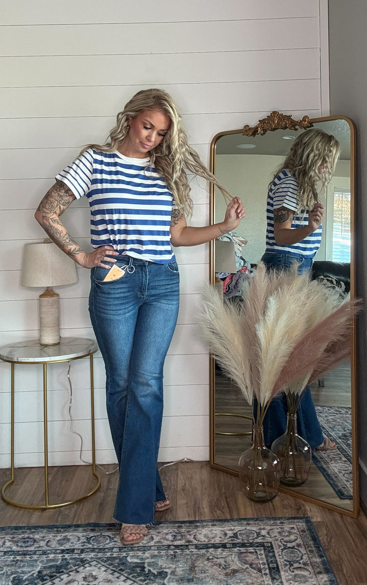The Harper Striped Tee - Timber &amp; Velvet Boutique