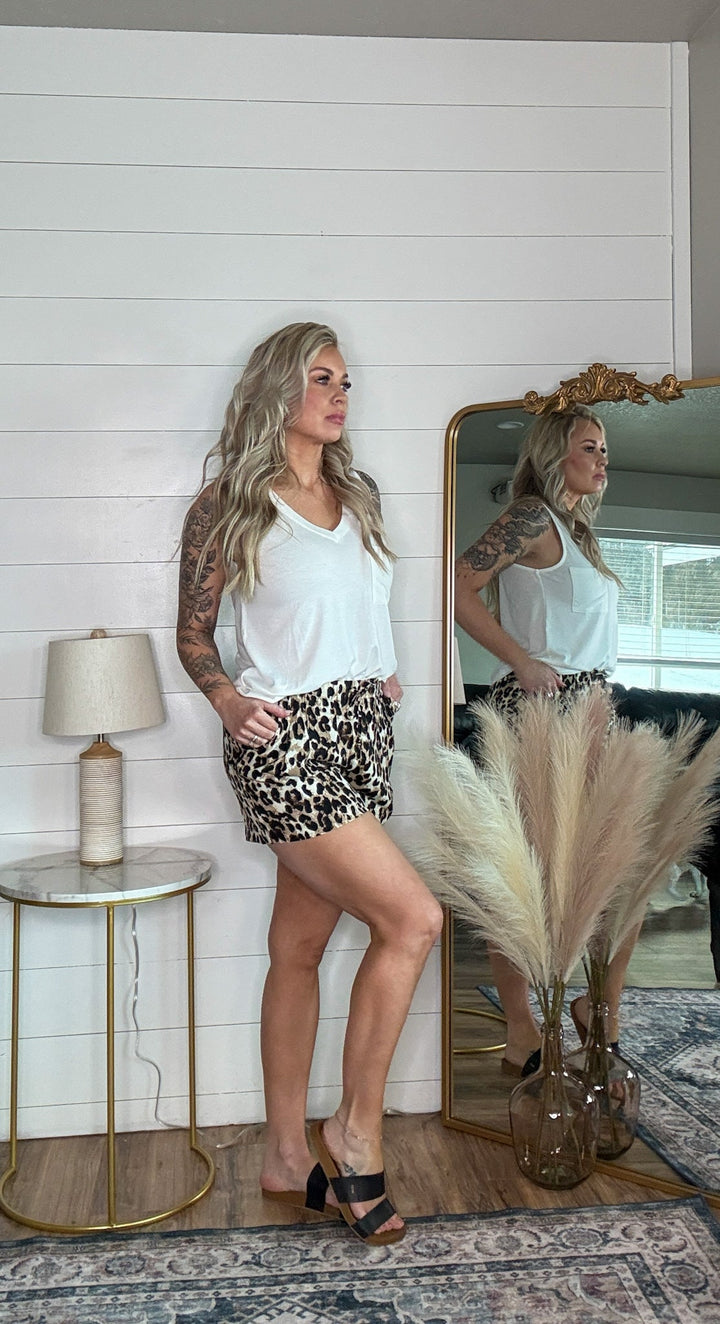 The Juno Leopard Shorts - Timber &amp; Velvet Boutique