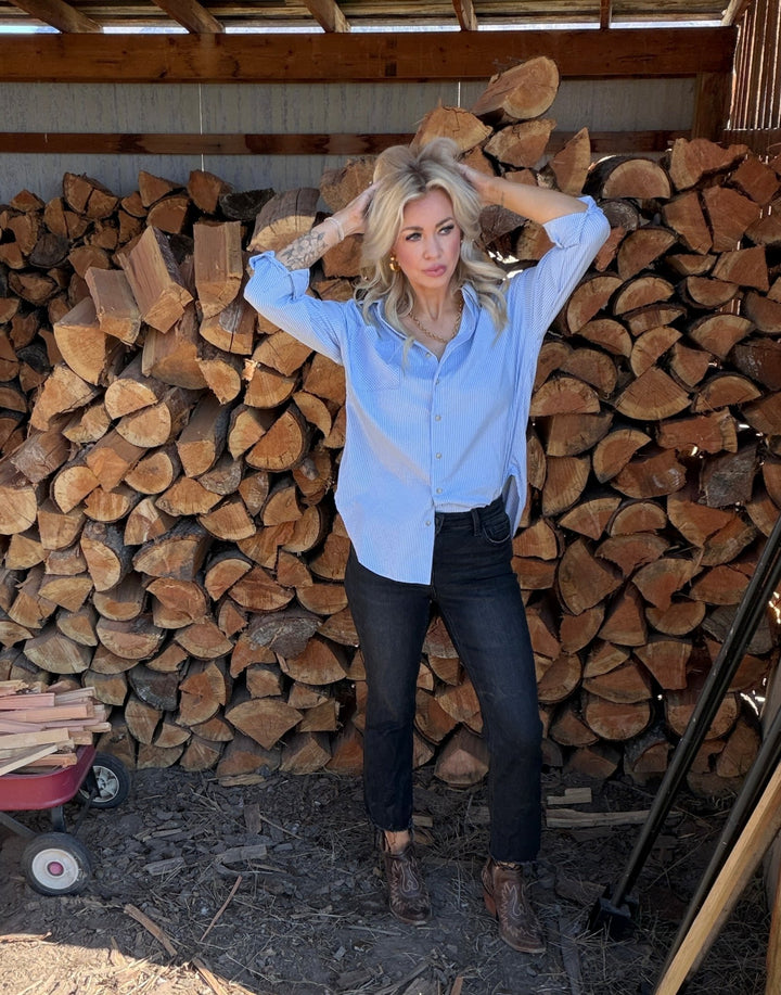 The Kennedy Button Down top - Timber &amp; Velvet Boutique