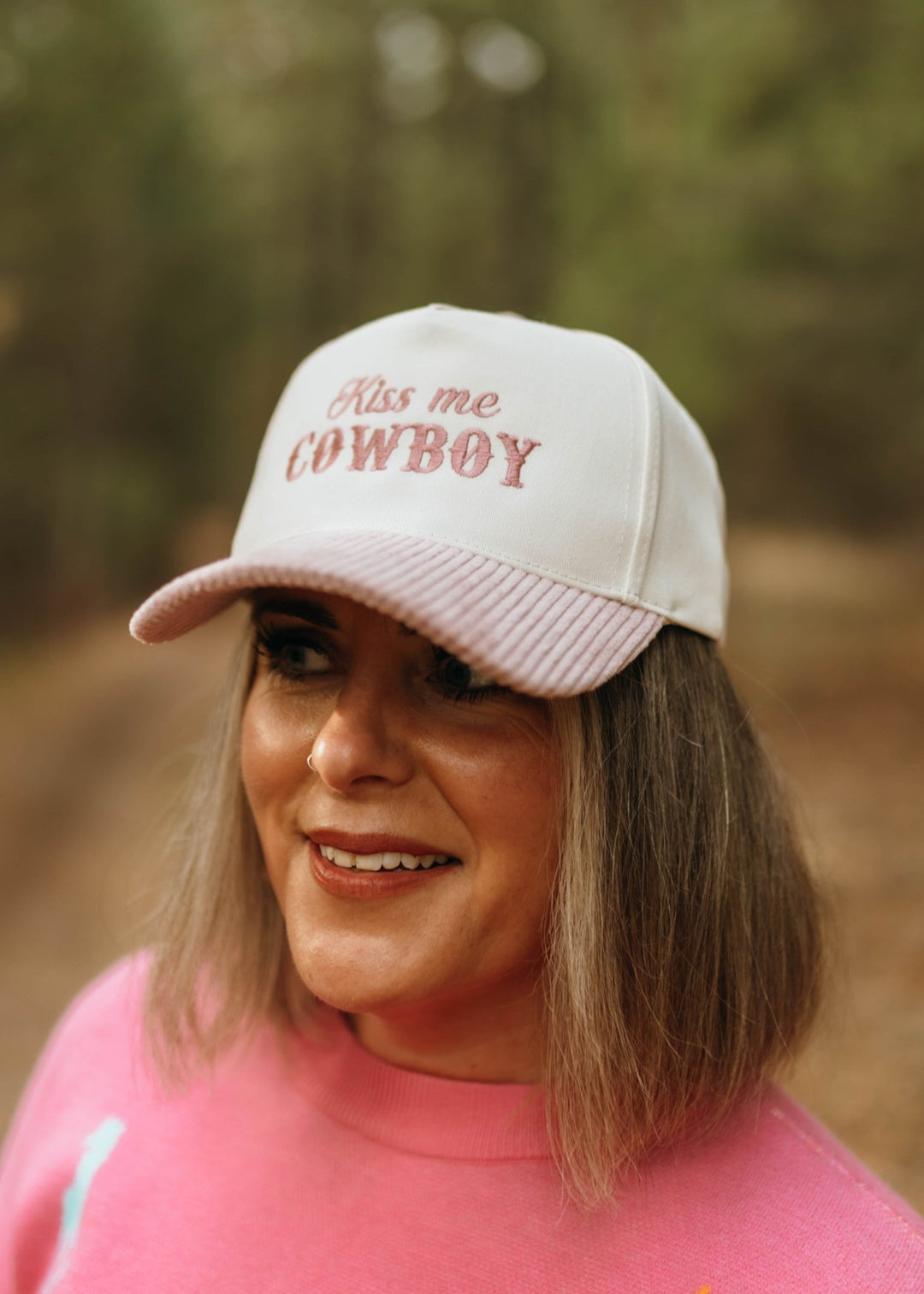 The Kiss Me Cowboy Trucker Hat - Timber & Velvet Boutique