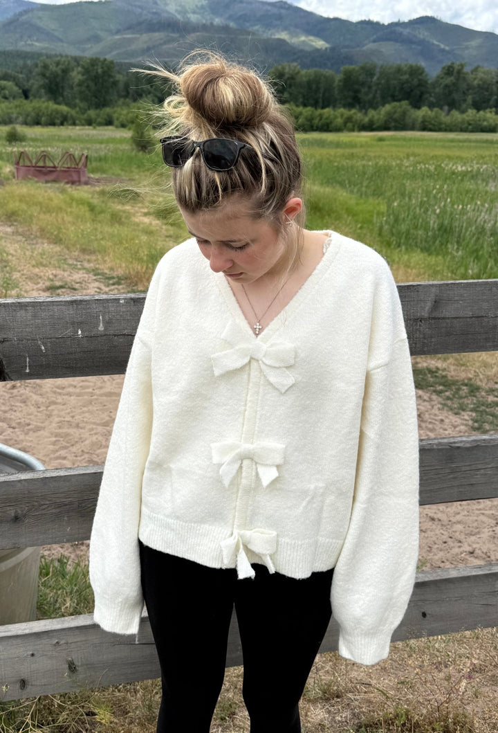 The Lettie Bow Cardigan - Timber &amp; Velvet Boutique