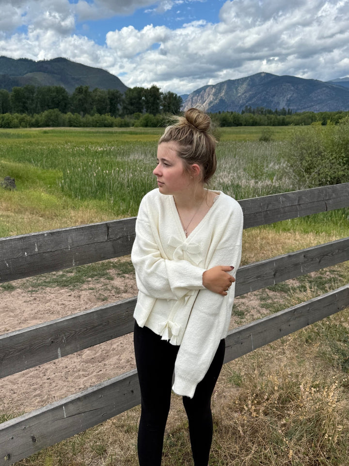 The Lettie Bow Cardigan - Timber &amp; Velvet Boutique