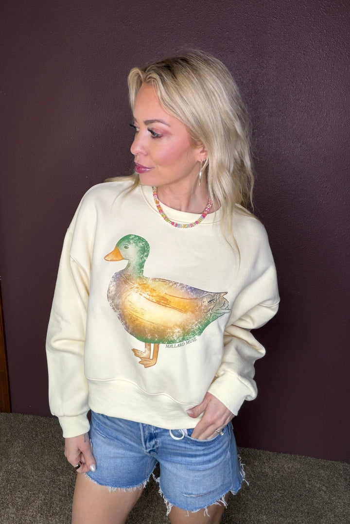 The Lucky Duck Crop Sweatshirt - Timber &amp; Velvet Boutique