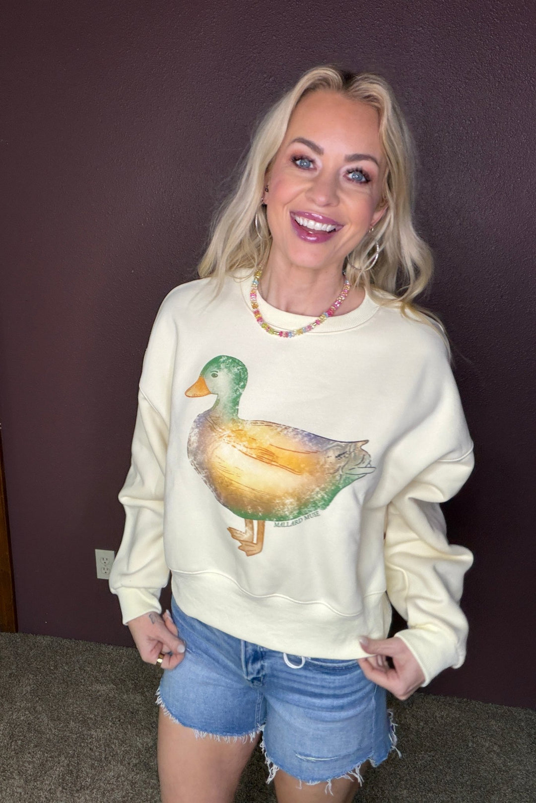 The Lucky Duck Crop Sweatshirt - Timber &amp; Velvet Boutique