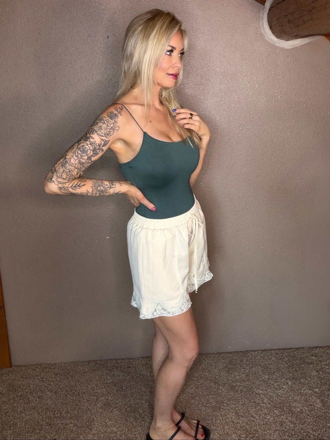 The Margot Scalloped Lace Drawstring Shorts – Romantic Summer Chic - Timber &amp; Velvet Boutique
