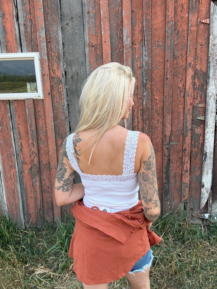 The Meadow Lace Tank - Timber &amp; Velvet Boutique