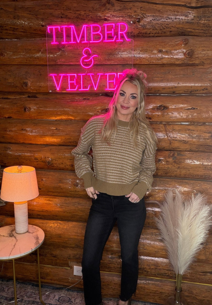 The Olive Knit Sweater - Timber &amp; Velvet Boutique