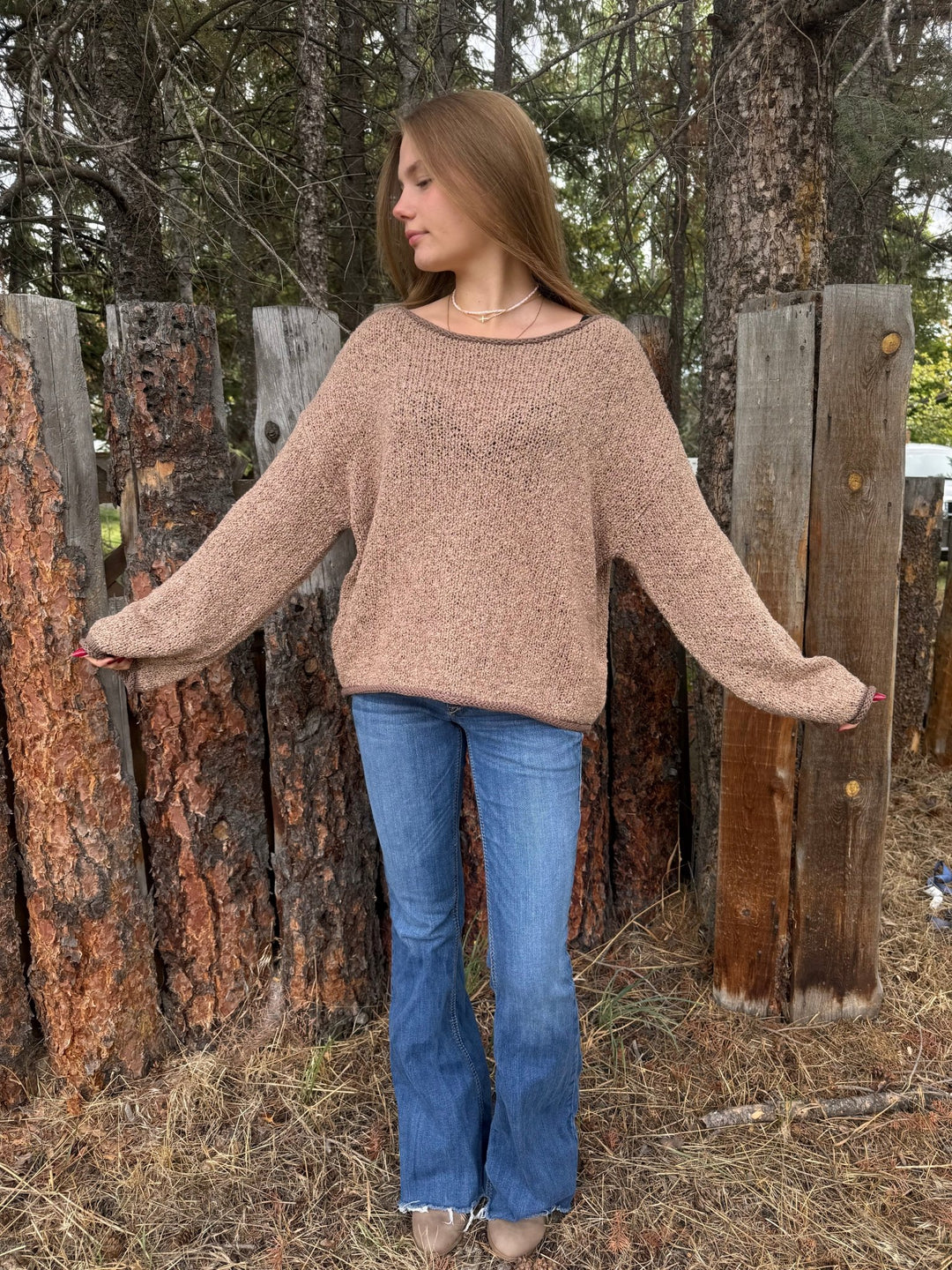 The Piper Boat Neck Knit Sweater – Light Mocha - Timber & Velvet Boutique