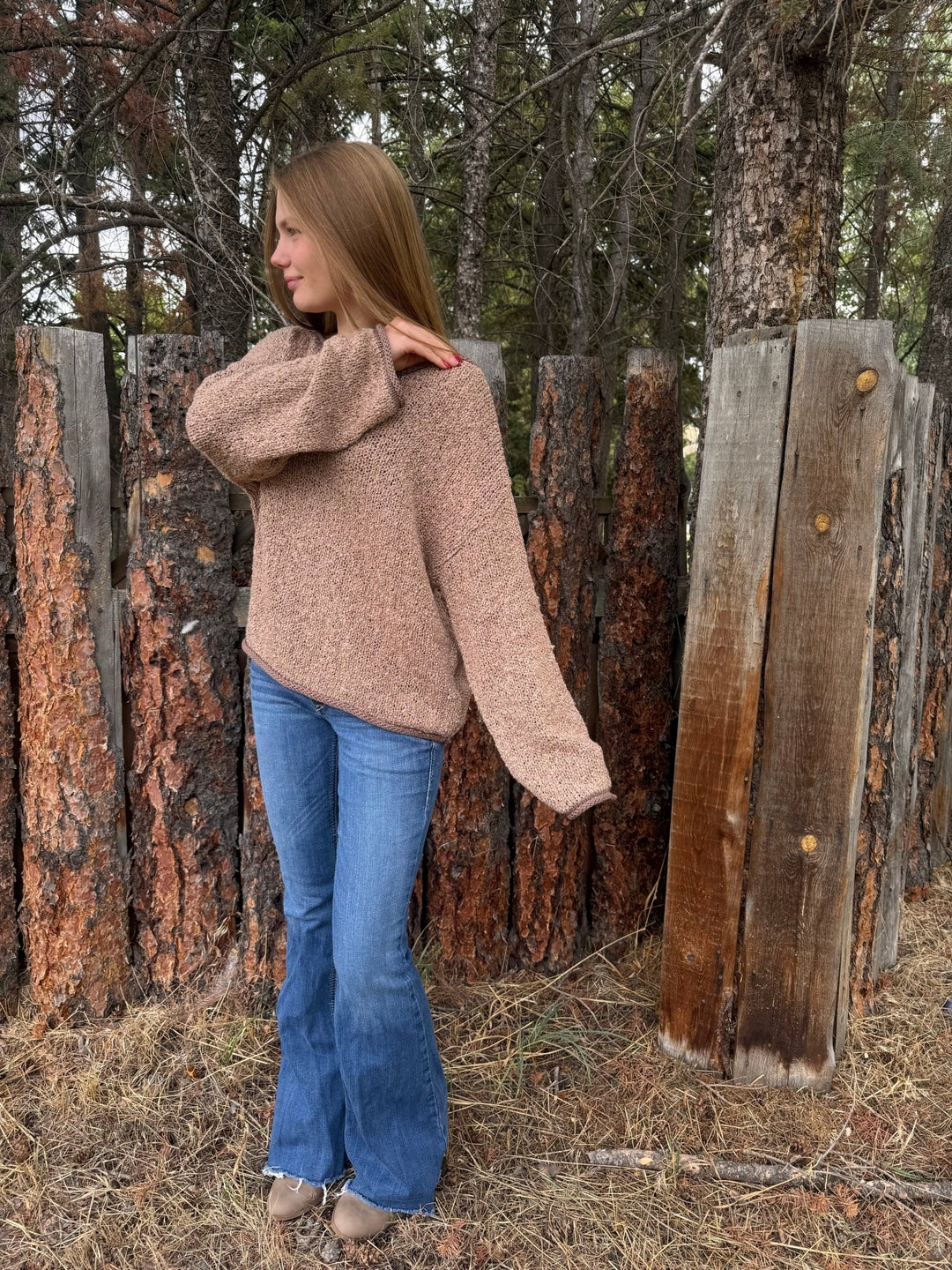 The Piper Boat Neck Knit Sweater – Light Mocha - Timber &amp; Velvet Boutique