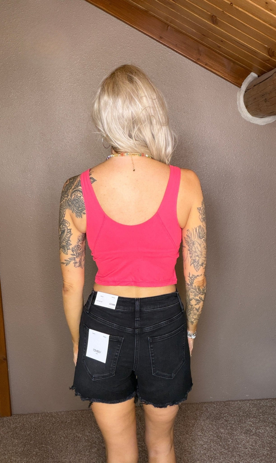 The Rebecca High Rise Distressed Hem Shorts - Timber &amp; Velvet Boutique