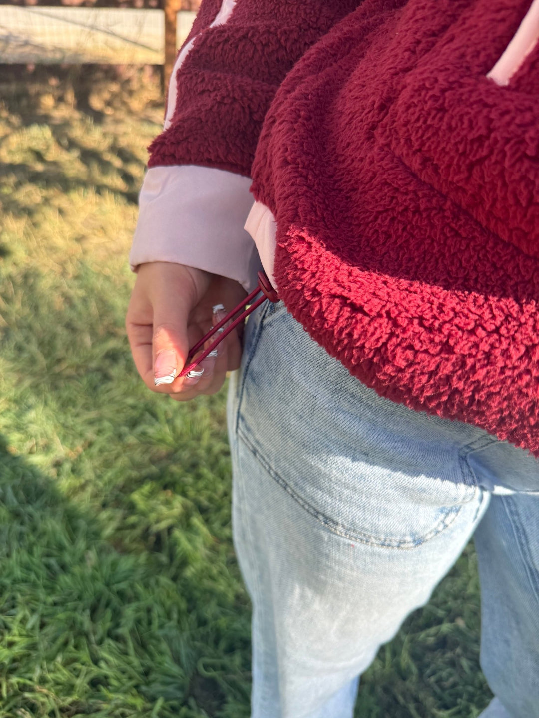 The Sabrina Half-Zip Sherpa Jacket – Adjustable Waist Fleece Pullover - Timber &amp; Velvet Boutique