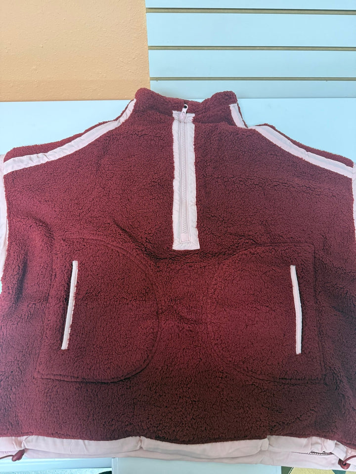 The Sabrina Half-Zip Sherpa Jacket – Adjustable Waist Fleece Pullover - Timber &amp; Velvet Boutique