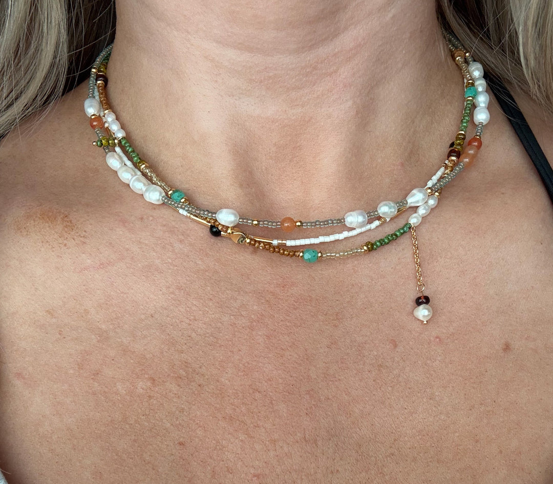 The Timber Trio - Juliette Bohemian Beaded Stack Necklaces - Timber &amp; Velvet Boutique