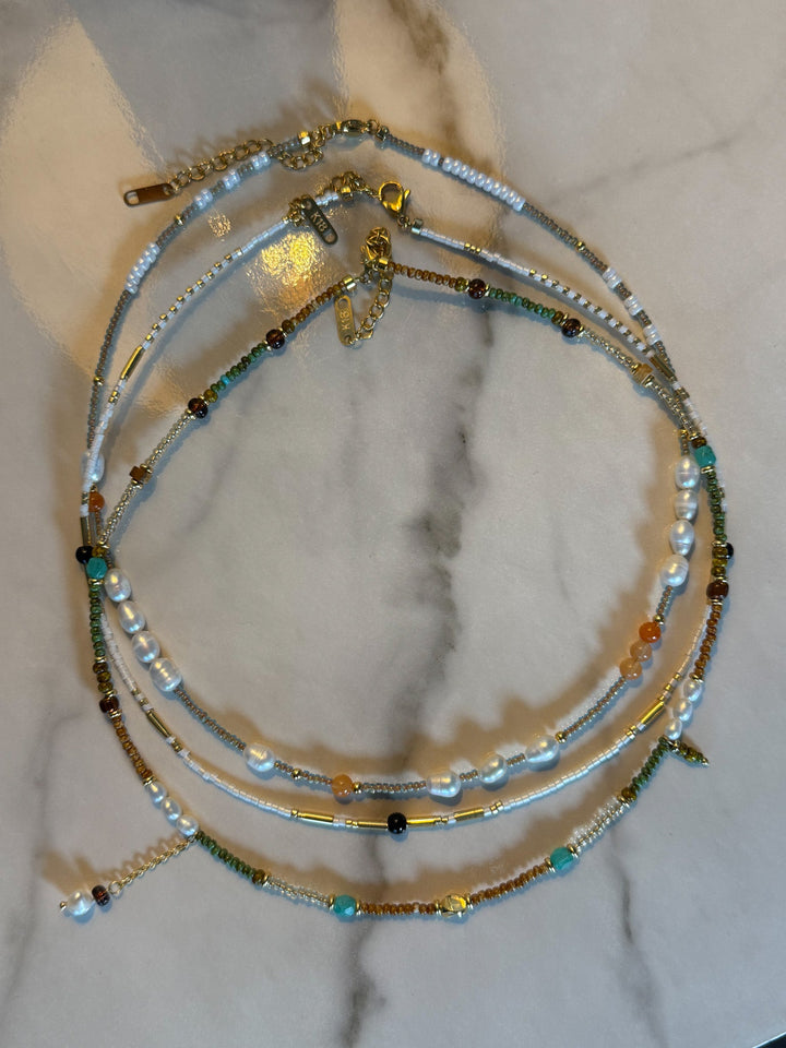 The Timber Trio - Juliette Bohemian Beaded Stack Necklaces - Timber &amp; Velvet Boutique