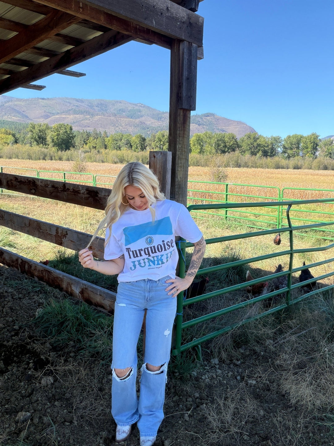 The Turquoise Junkie Tee - Timber & Velvet Boutique
