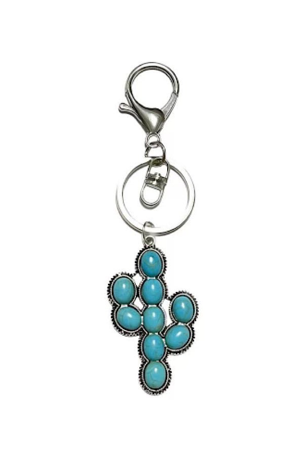 Turquoise Cactus Purse Charm - Timber & Velvet Boutique