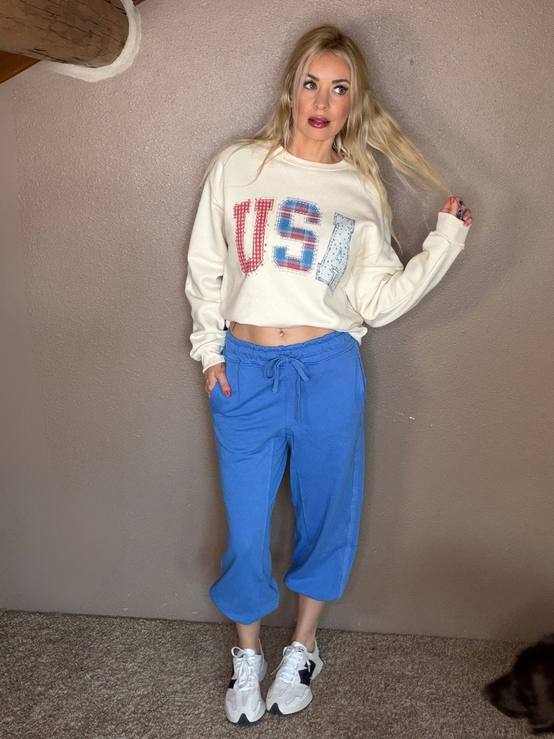 USA Patchwork Graphic Crewneck - Timber & Velvet Boutique