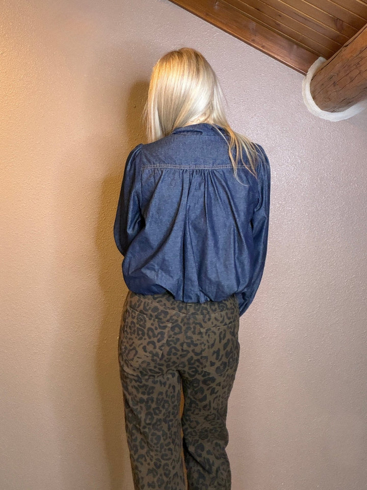 Winnie Equestrian Bit Detail Denim Blouse - Timber &amp; Velvet Boutique